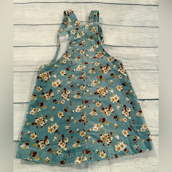 Tahari Kids Overalls dress in green corduroy with Floral Print/size 6 - Picture 5 of 7